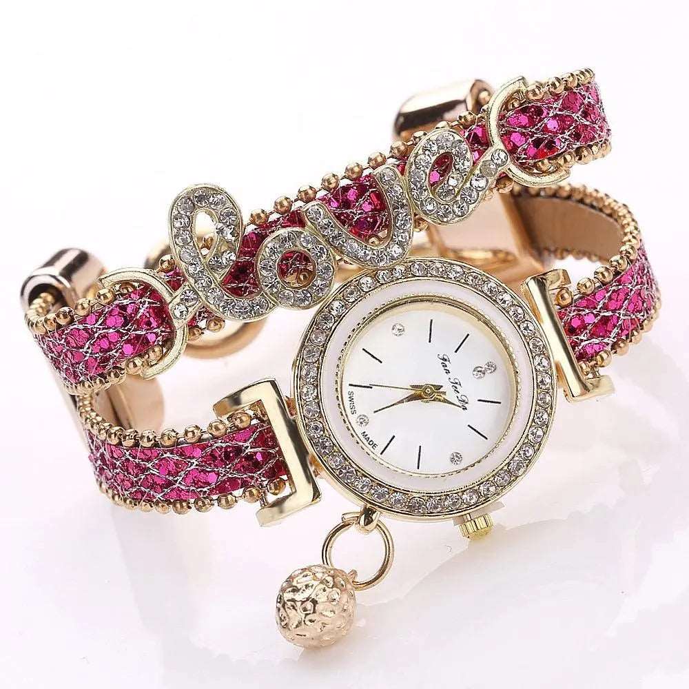 FanTeeDa Brand Women Bracelet Watches Ladies Watch Rhinestones Clock Womens Fashion Dress Wristwatch Relogio Feminino Gift - Posadas