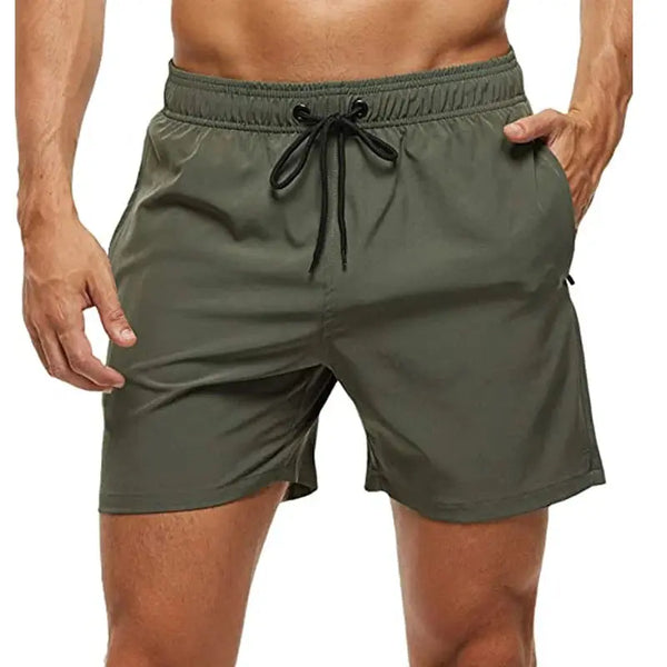Fashion Beach Shorts Elastic Closure Men's Swim Trunks Quick Dry Beach Shorts With Zipper Pockets Posadas